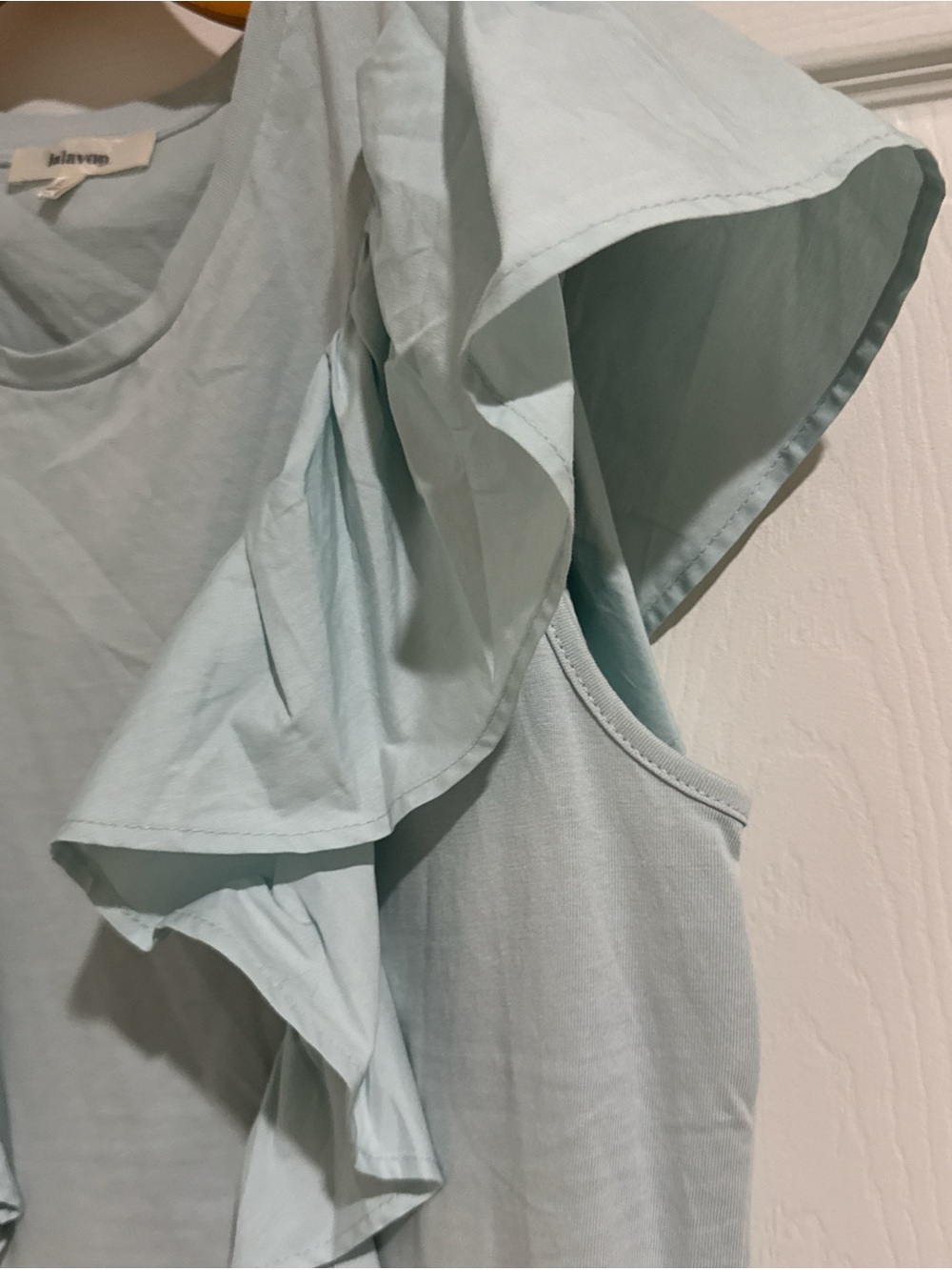 Light Blue Ruffle  Tee - Picture 4 of 4